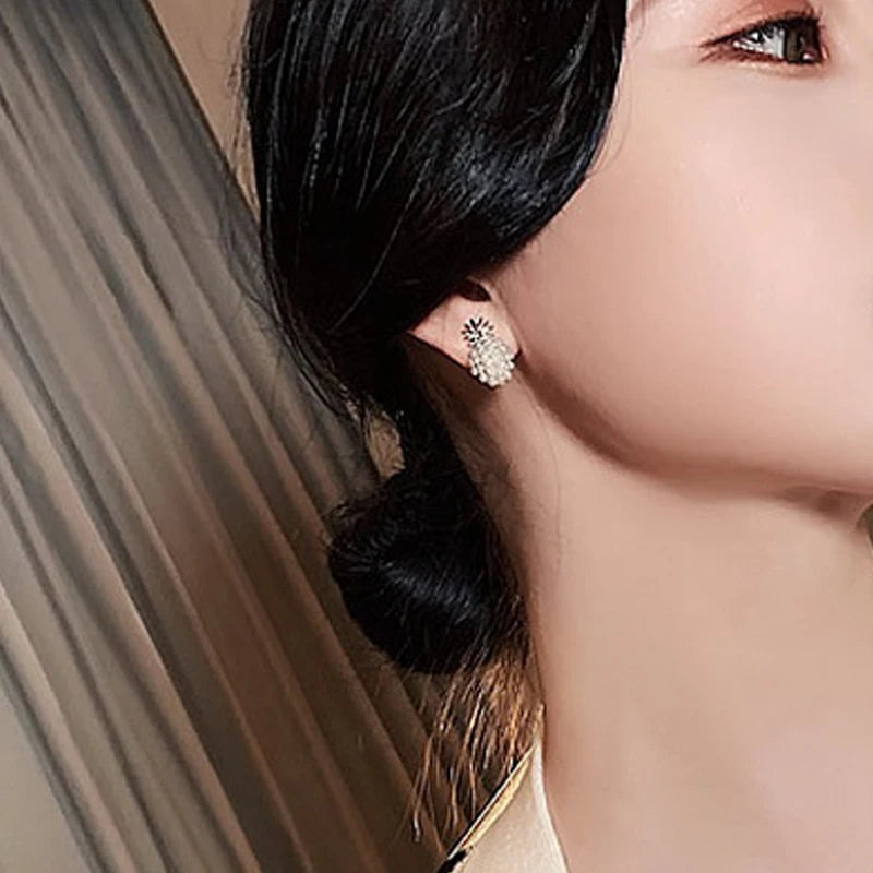 Honey Bee Pearl Stud Earrings Inspired