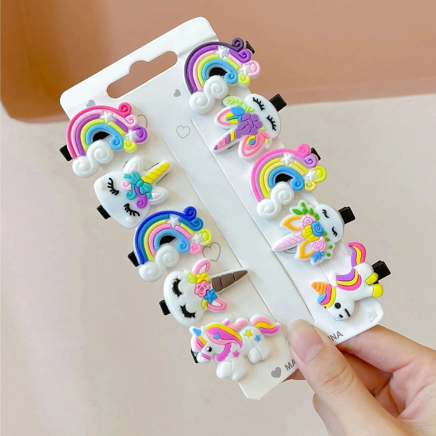 New Girls Cute Cartoon Unicorn Hair Clips