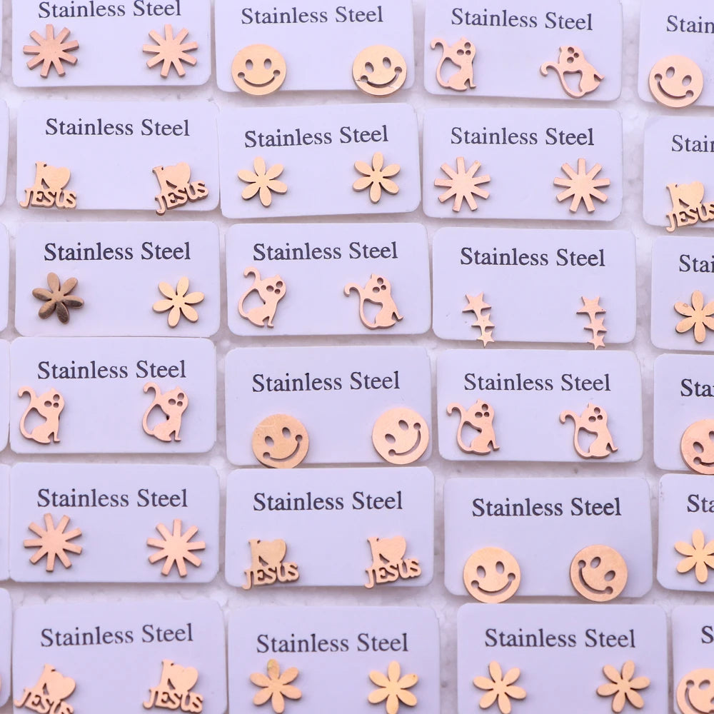 Lot Fashion Stainless Steel Jewelry Earring (10pcs)