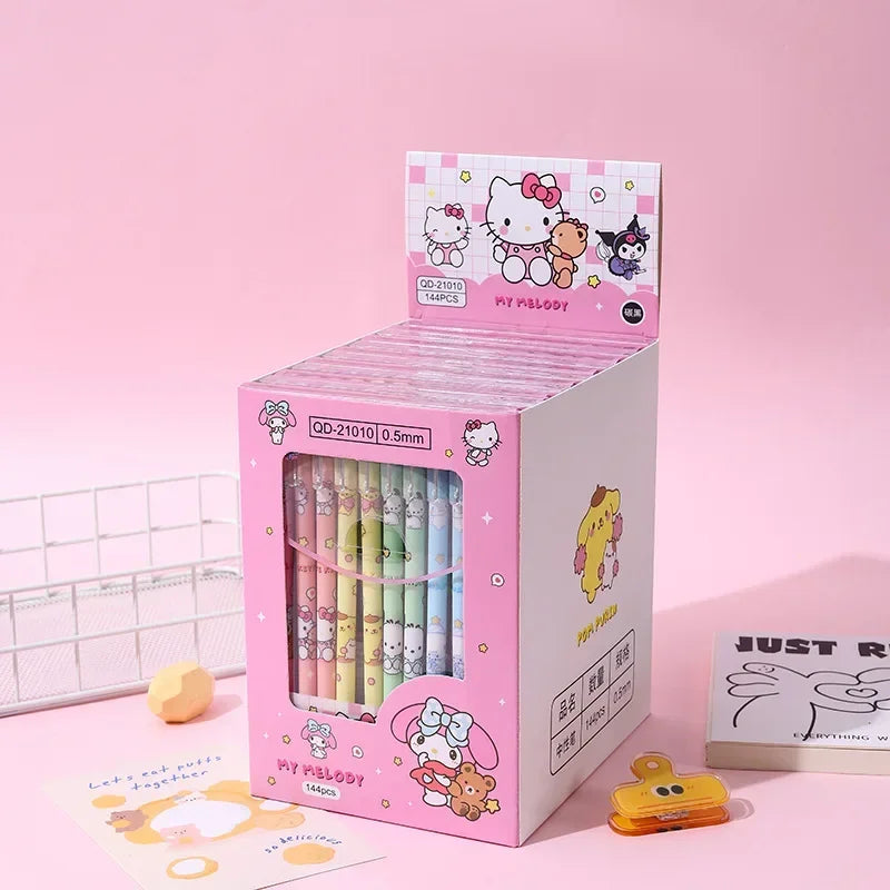 Sanrio Black Neutral Pen Hellokitty Melody Kuromi Cinnamoroll Roller Ball Pen