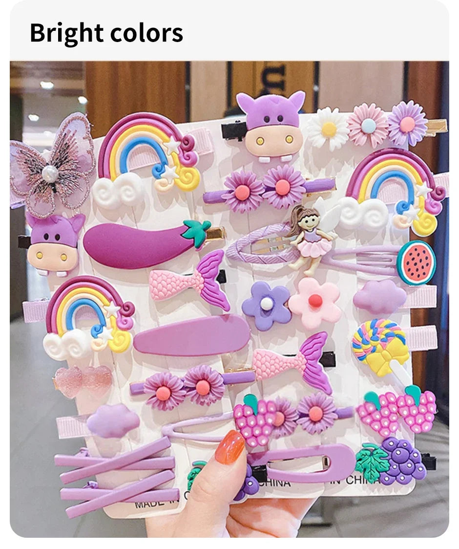 Cartoon Hair Clip Set Flower Fruit