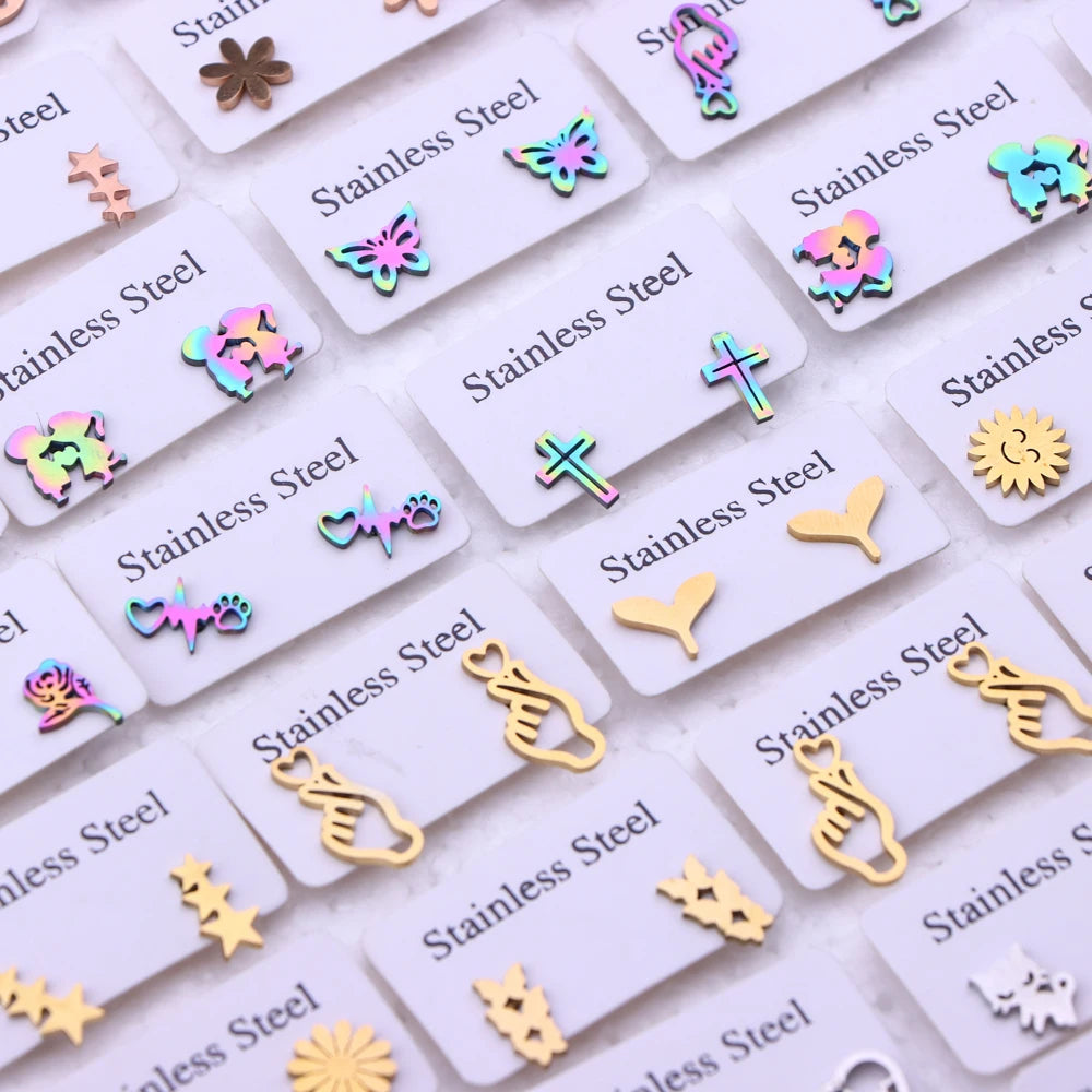 Lot Fashion Stainless Steel Jewelry Earring (10pcs)