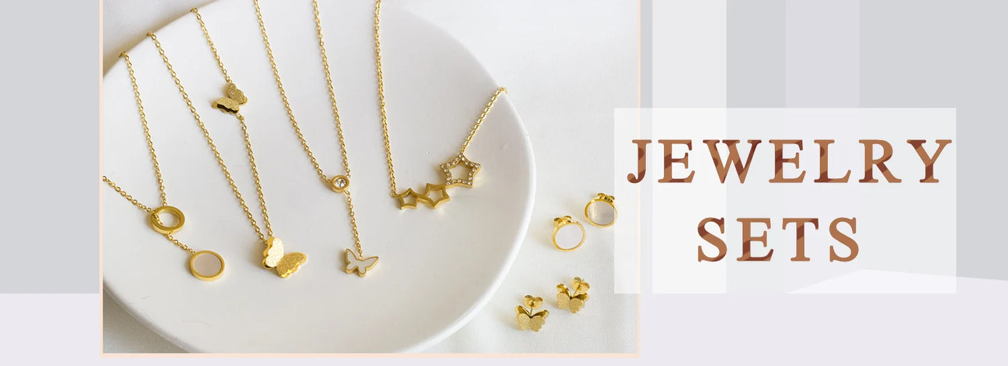 Elegant Fine Jewelry Sets Stainless Steel