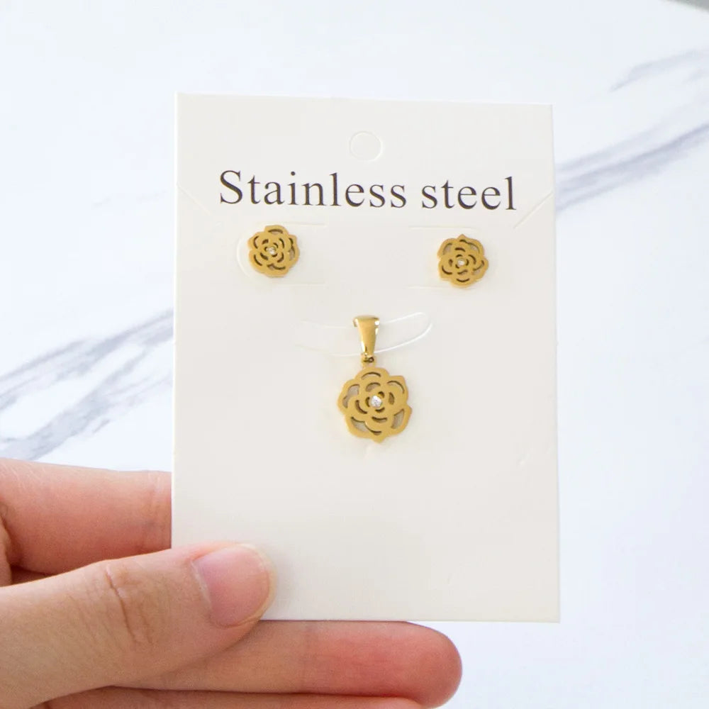 Elegant Fine Jewelry Sets Stainless Steel