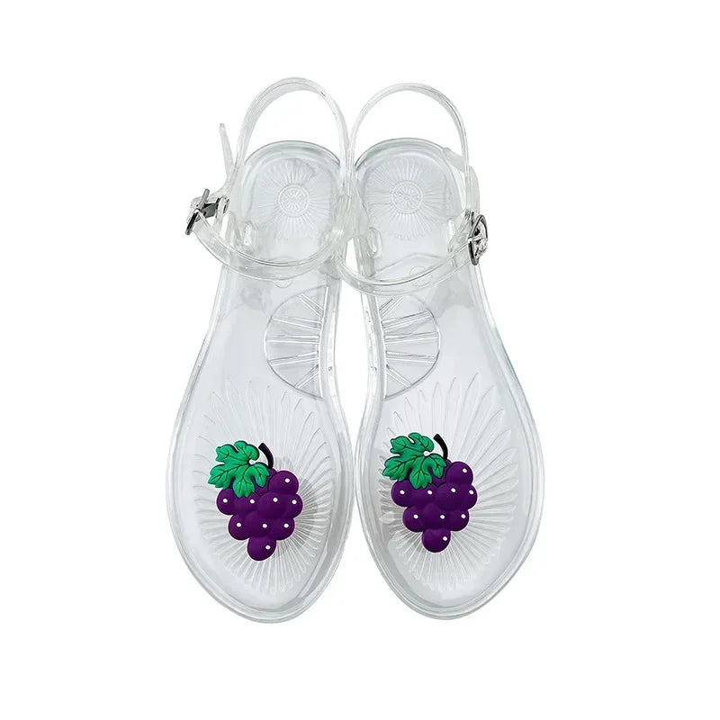 Ladies Slippers Cartoon Fruit Pattern