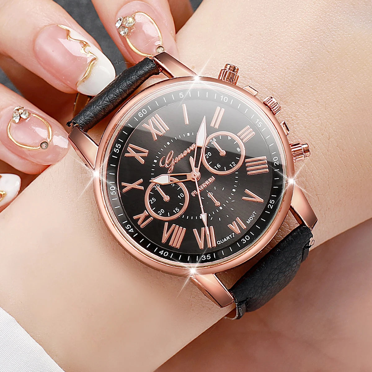 Fashion Women Watches Casual Roma Dial Mixed