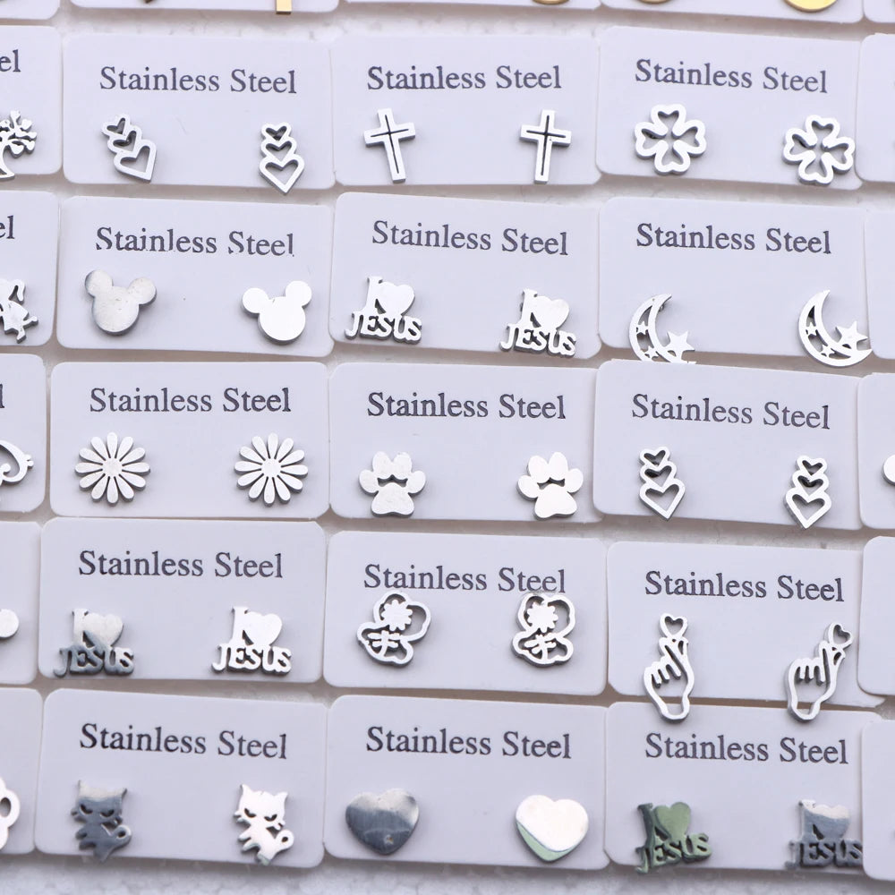 Lot Fashion Stainless Steel Jewelry Earring (10pcs)
