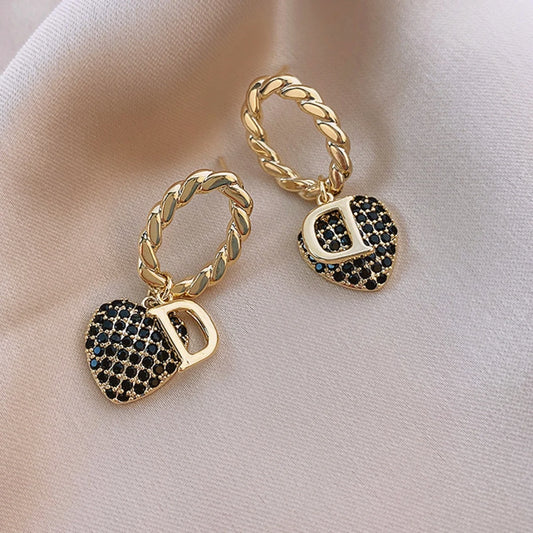 Inspired Heart Shaped Earrings Fashion Golden Earrings
