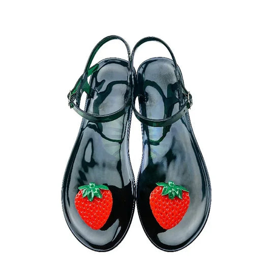 Ladies Slippers Cartoon Fruit Pattern