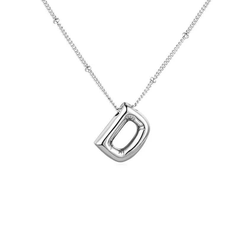 Stainless Steel Copper Chunky Alphabet Necklace