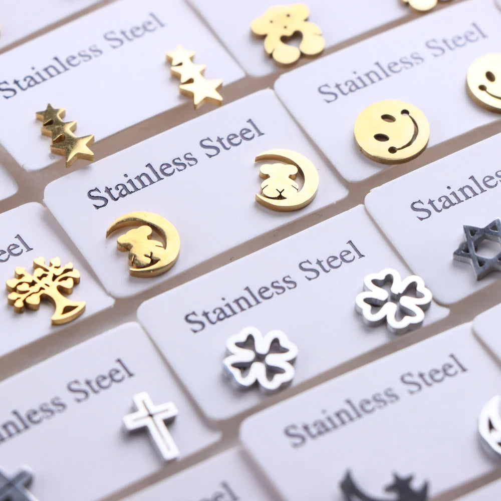 Lot Fashion Stainless Steel Jewelry Earring (10pcs)