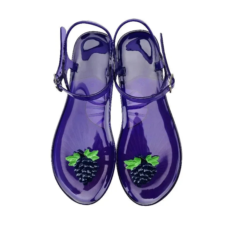 Ladies Slippers Cartoon Fruit Pattern
