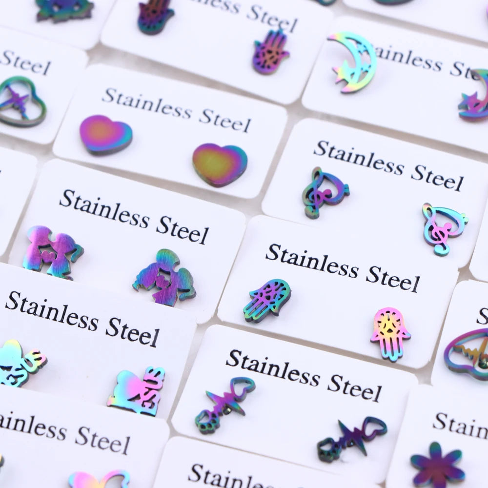 Lot Fashion Stainless Steel Jewelry Earring (10pcs)