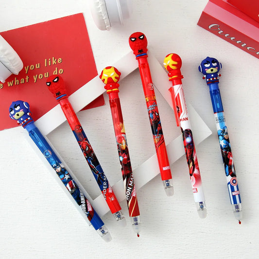 Superhero Spider-Man erasable pen cartoon press neutral pen friction blue water pen 0.5 student stationery wholesale