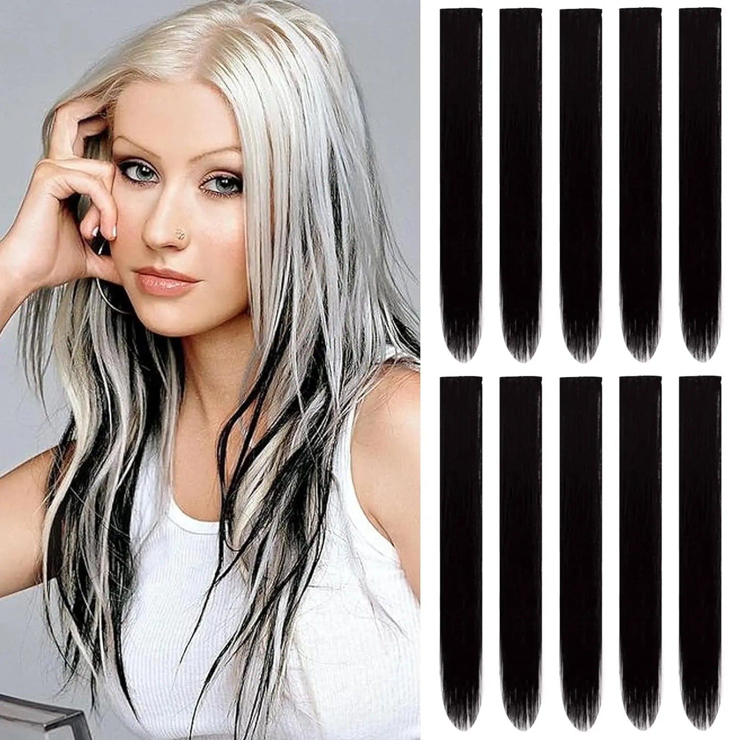 Colored Hair Extensions (10 pcs)