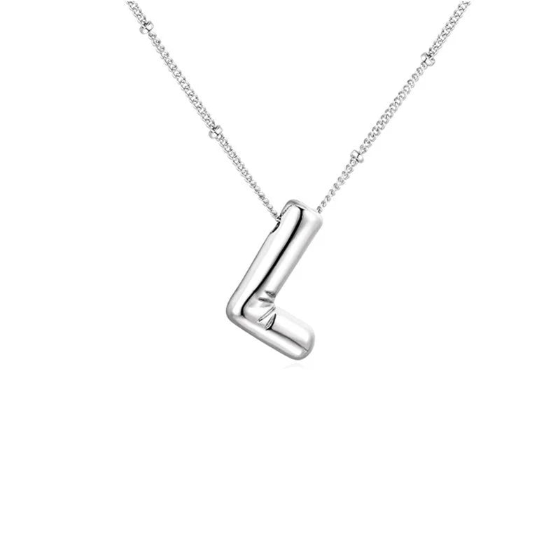 Stainless Steel Copper Chunky Alphabet Necklace