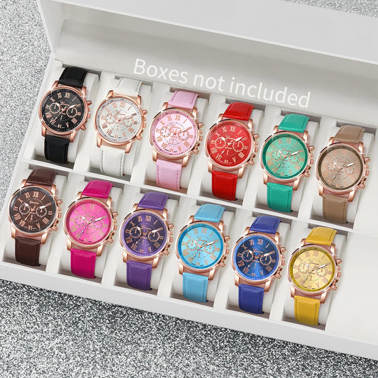 Fashion Women Watches Casual Roma Dial Mixed