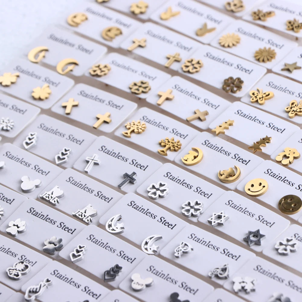 Lot Fashion Stainless Steel Jewelry Earring (10pcs)