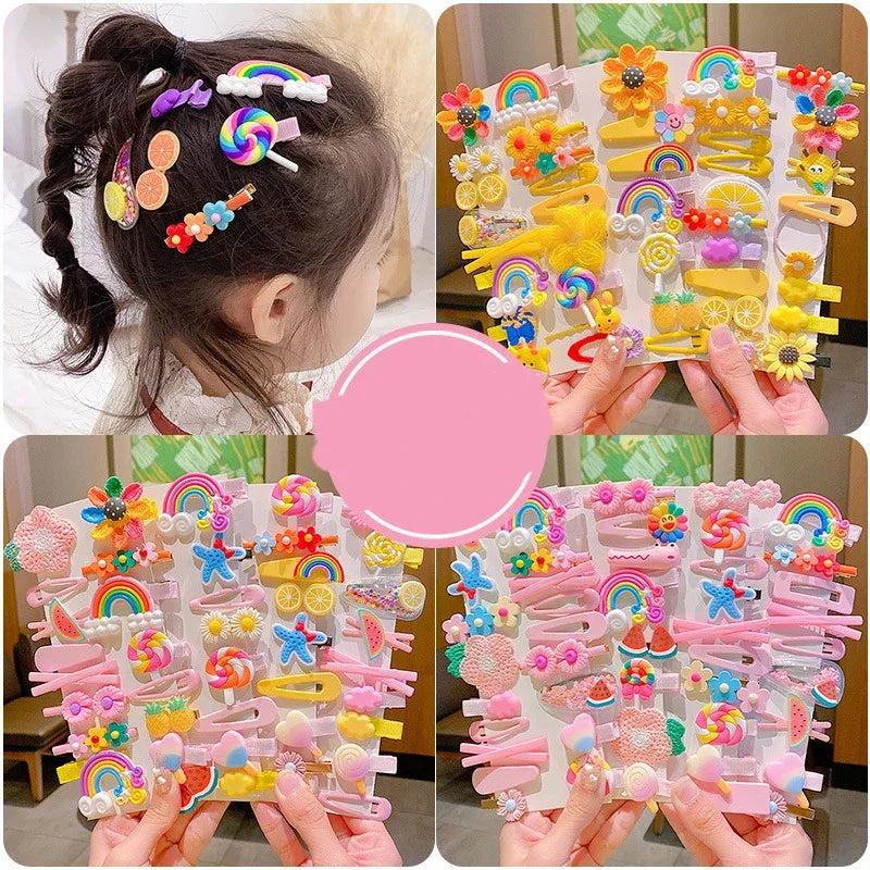 Cartoon Hair Clip Set Flower Fruit