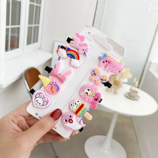 New Girls Cute Cartoon Unicorn Hair Clips
