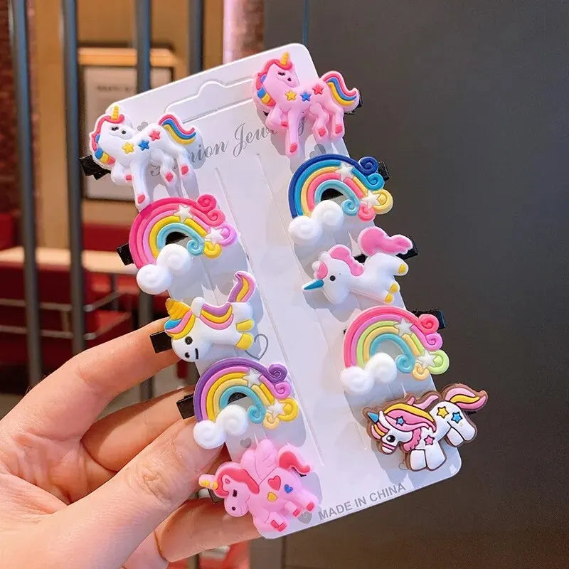 New Girls Cute Cartoon Unicorn Hair Clips