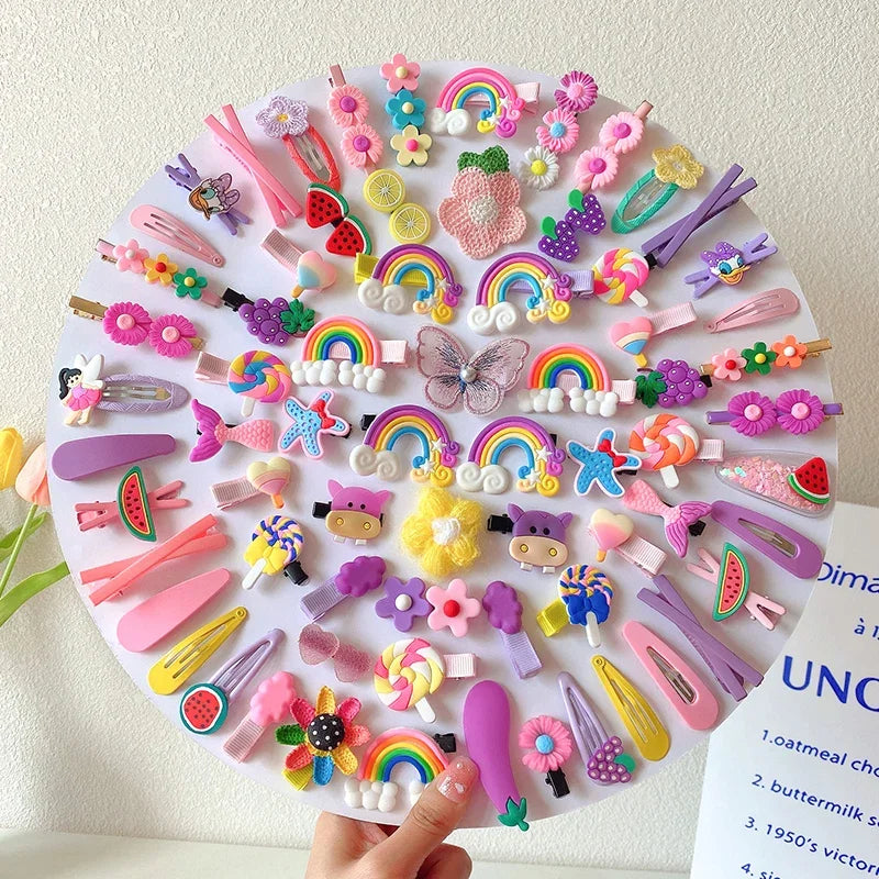 Cartoon Hair Clip Set Flower Fruit
