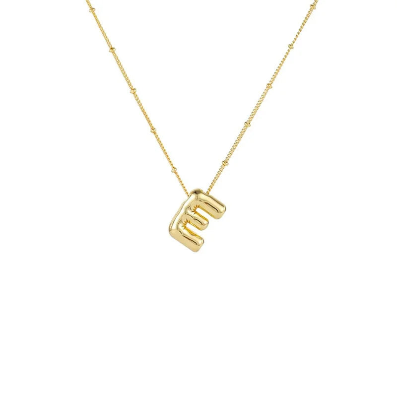 Stainless Steel Copper Chunky Alphabet Necklace