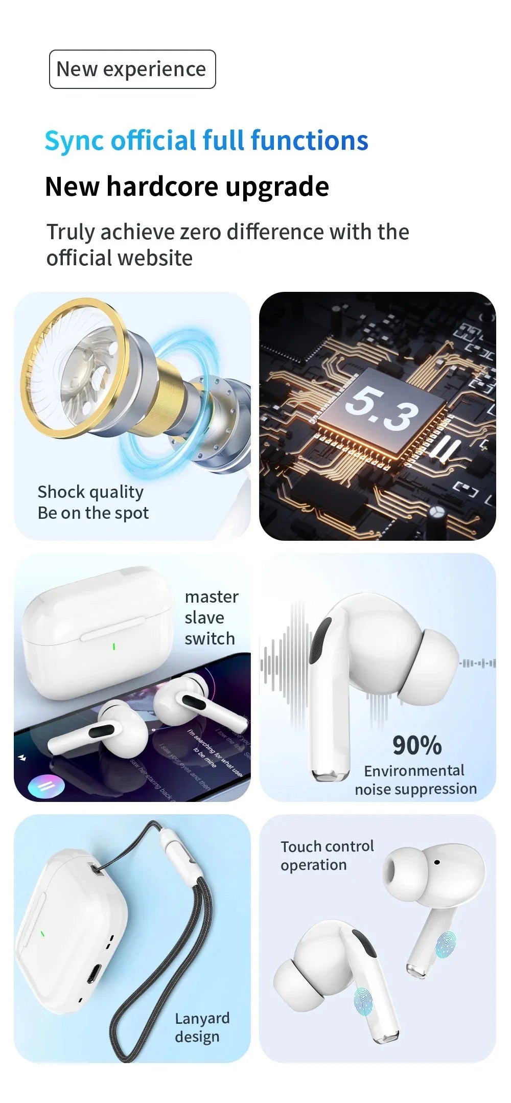 Air Pro Bluetooth for iPhone Apple - Android phone