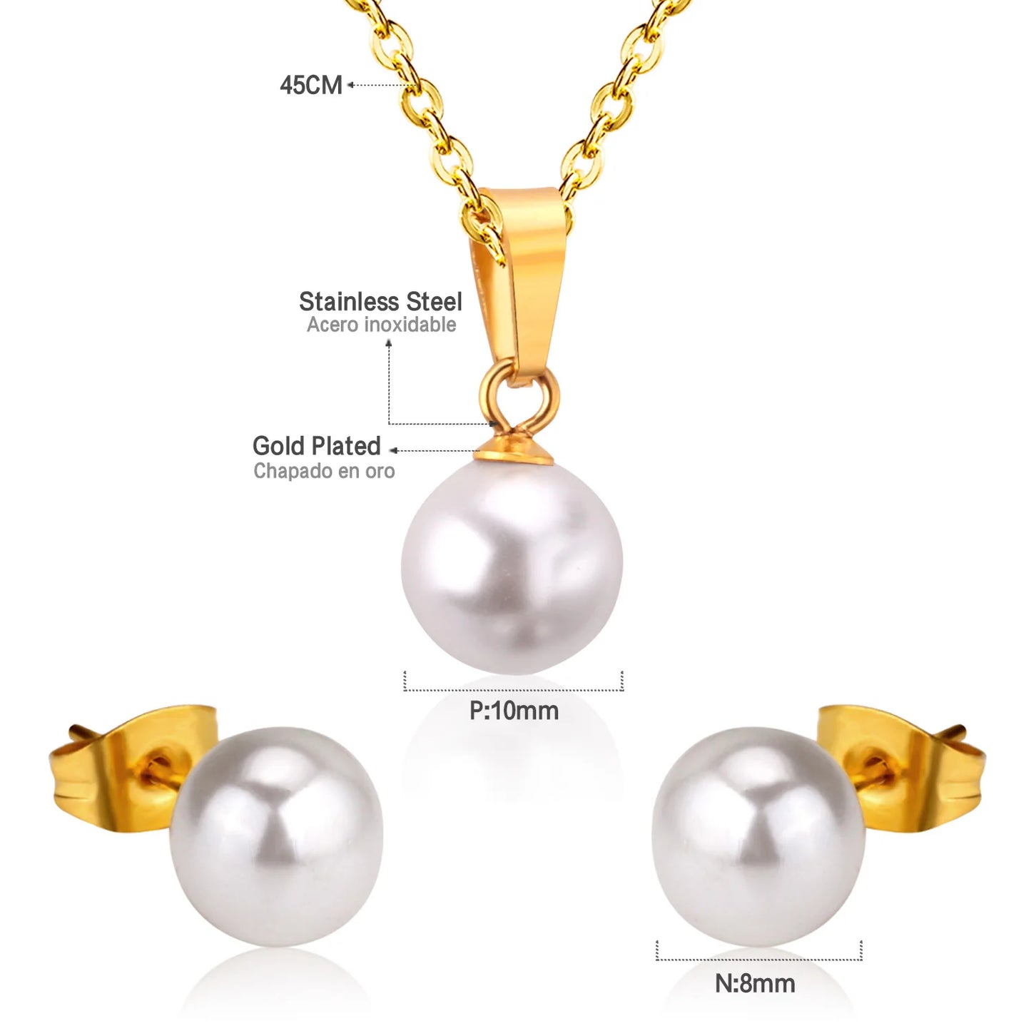 Elegant Fine Jewelry Sets Stainless Steel