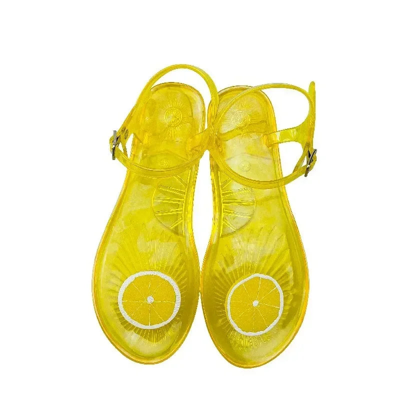 Ladies Slippers Cartoon Fruit Pattern