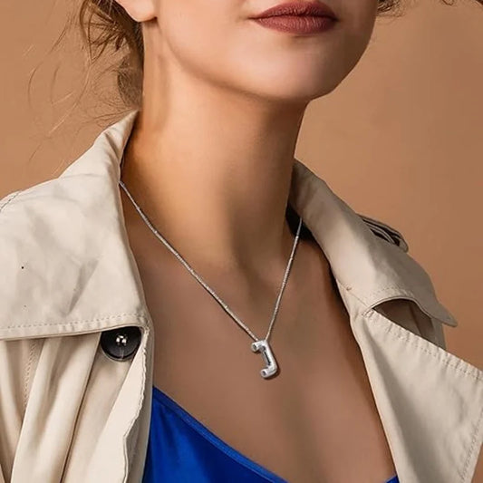 Stainless Steel Copper Chunky Alphabet Necklace