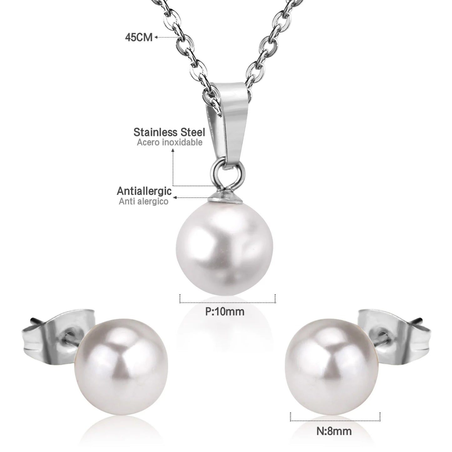 Elegant Fine Jewelry Sets Stainless Steel
