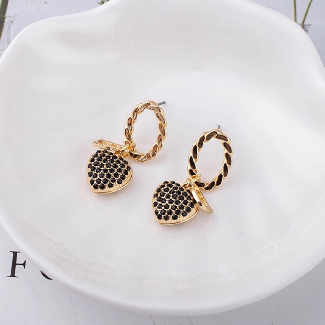 Inspired Heart Shaped Earrings Fashion Golden Earrings
