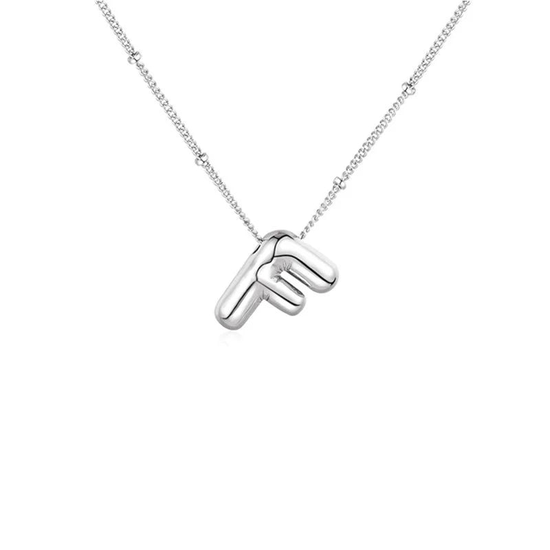 Stainless Steel Copper Chunky Alphabet Necklace