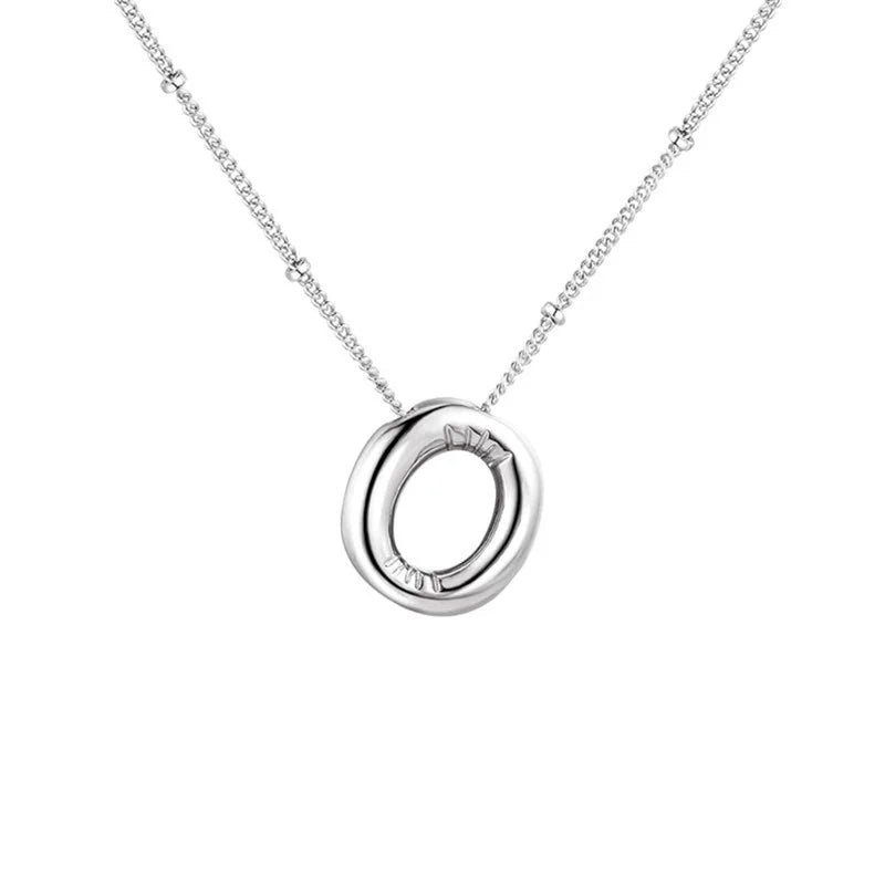 Stainless Steel Copper Chunky Alphabet Necklace