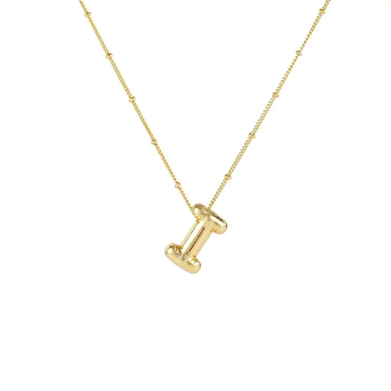 Stainless Steel Copper Chunky Alphabet Necklace