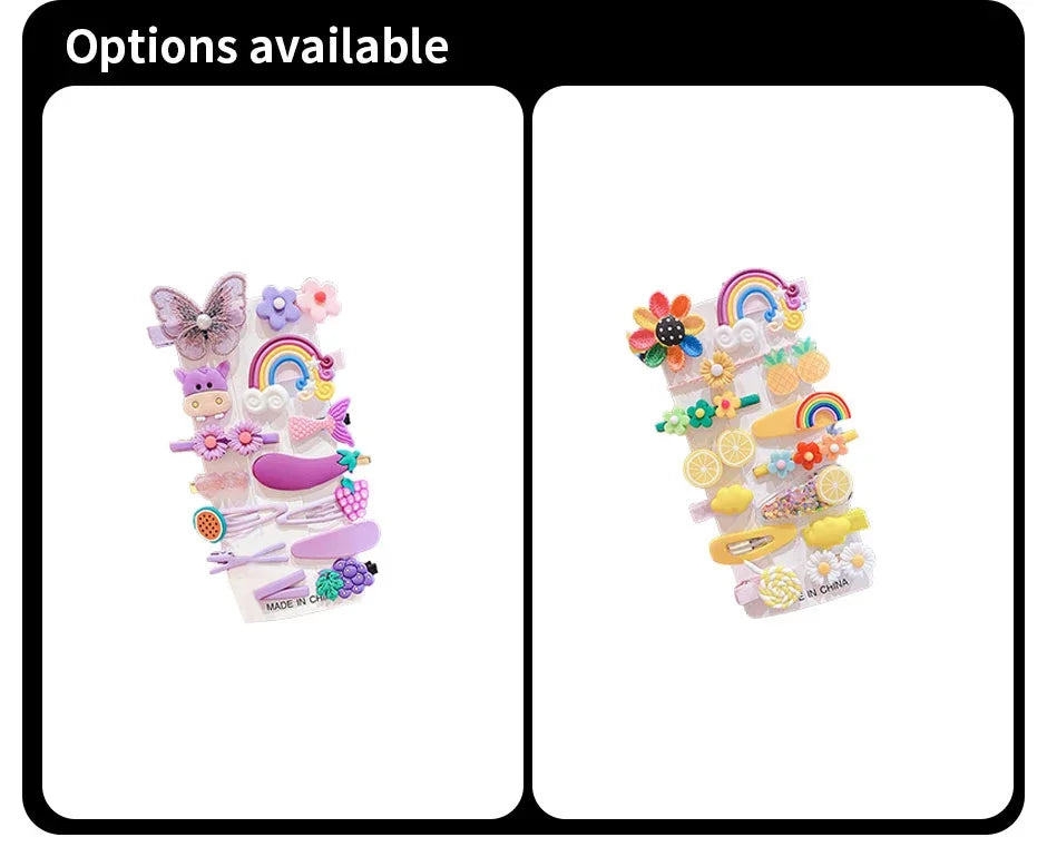 Cartoon Hair Clip Set Flower Fruit