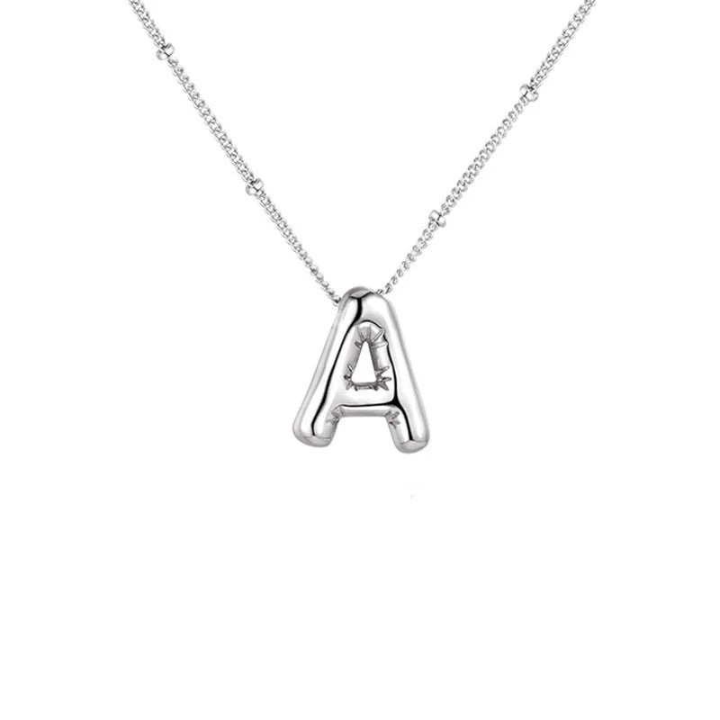 Stainless Steel Copper Chunky Alphabet Necklace