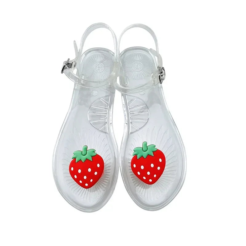 Ladies Slippers Cartoon Fruit Pattern