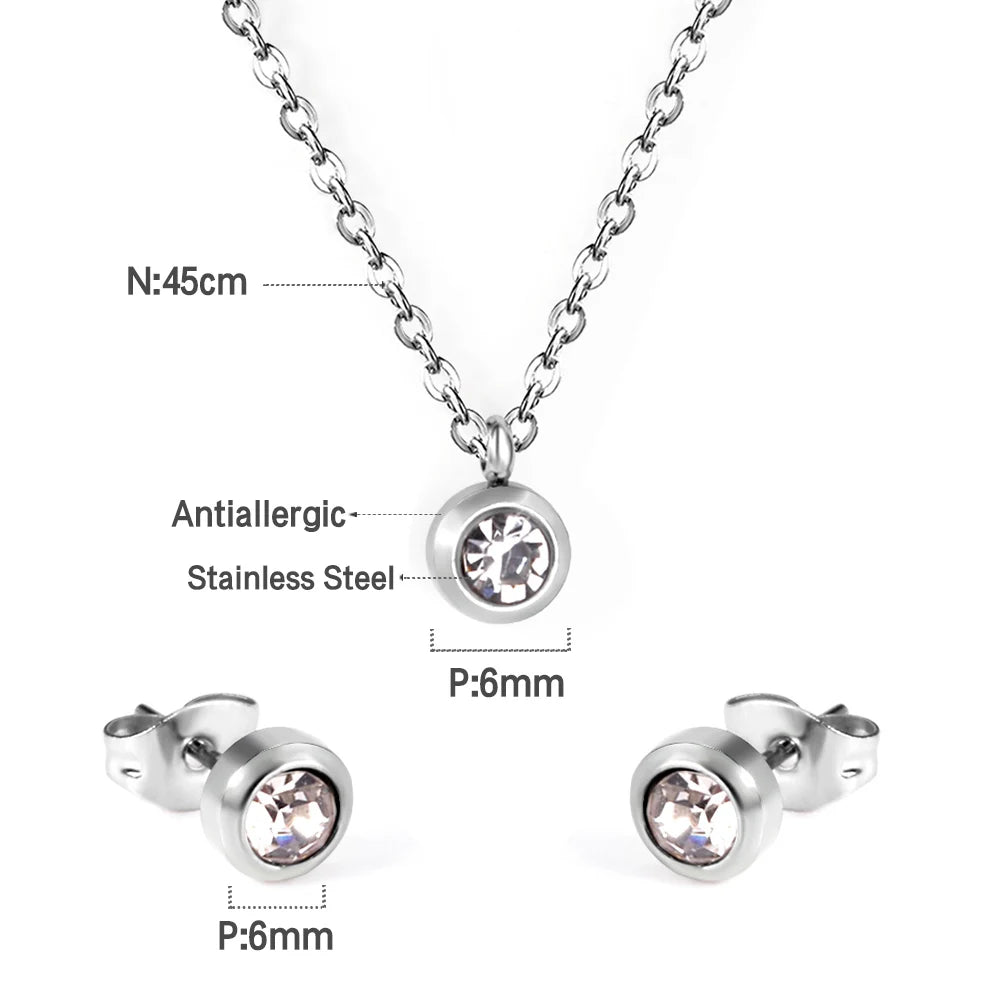 Elegant Fine Jewelry Sets Stainless Steel