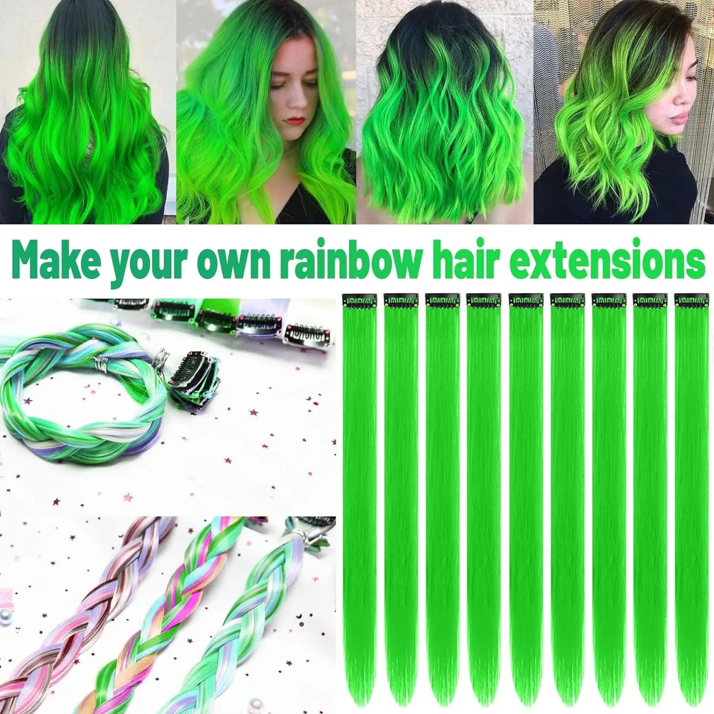 Colored Hair Extensions (10 pcs)