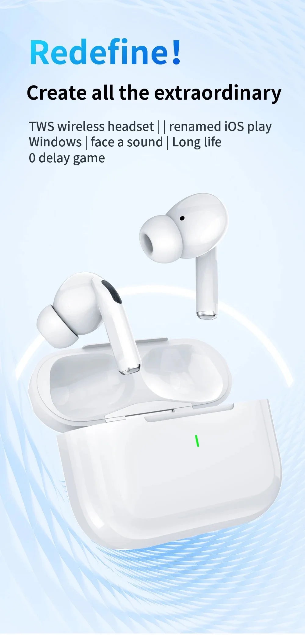 Air Pro Bluetooth for iPhone Apple - Android phone