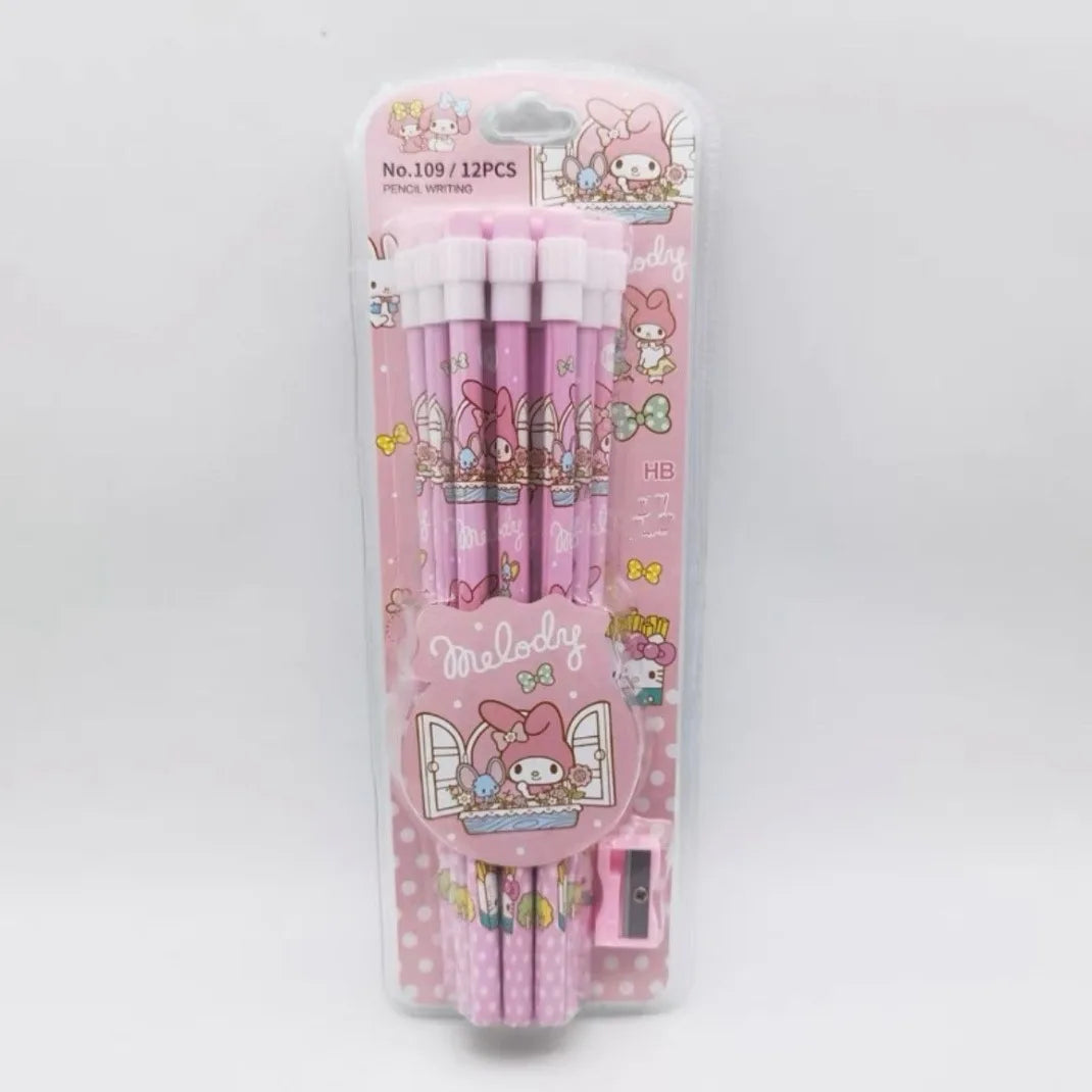 Sanrio Cinnamoroll Kuromi Cute Cartoon HB Pencils, 12 Pencils