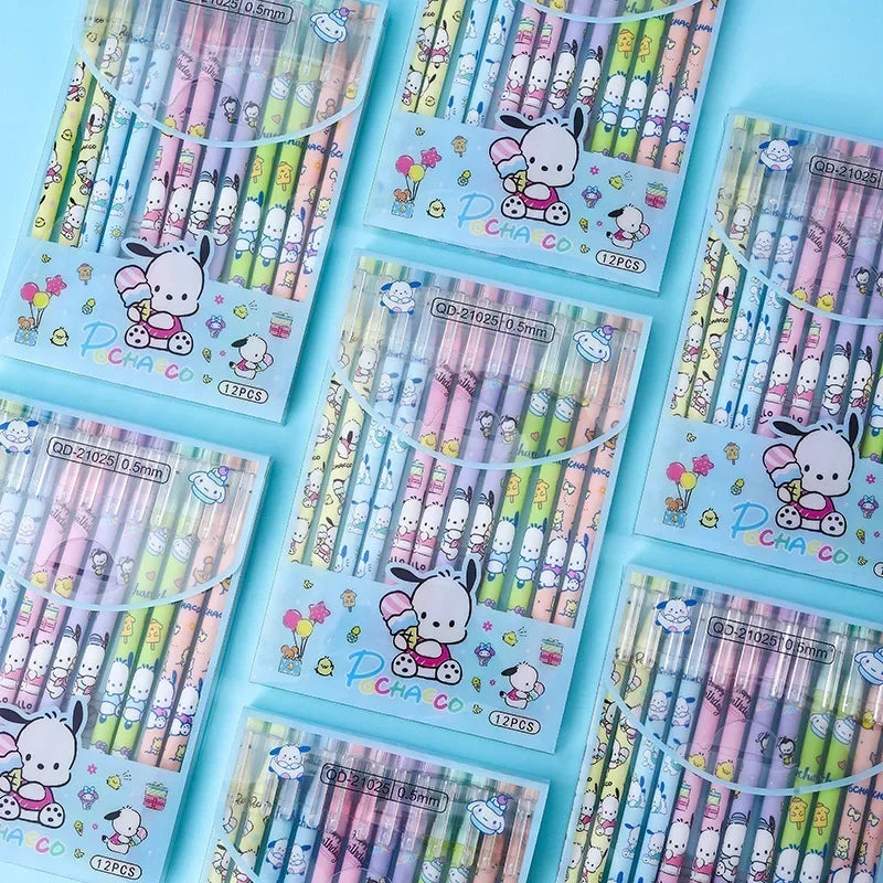 Sanrio Black Neutral Pen Hellokitty Melody Kuromi Cinnamoroll Roller Ball Pen