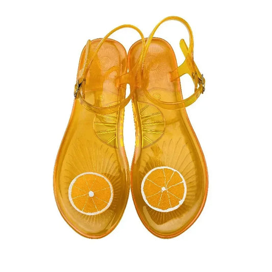 Ladies Slippers Cartoon Fruit Pattern