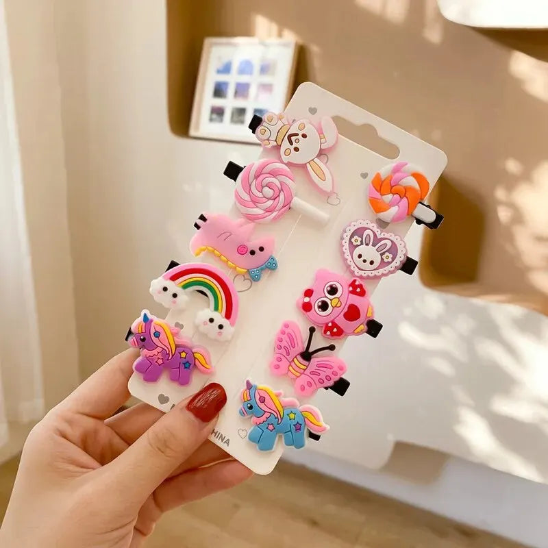 New Girls Cute Cartoon Unicorn Hair Clips