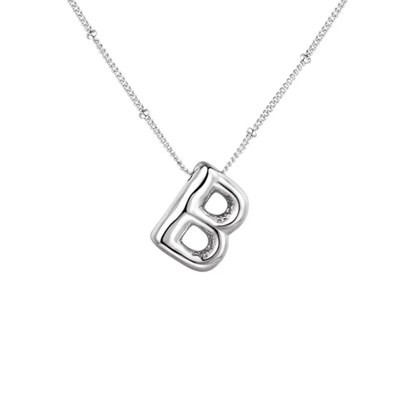 Stainless Steel Copper Chunky Alphabet Necklace