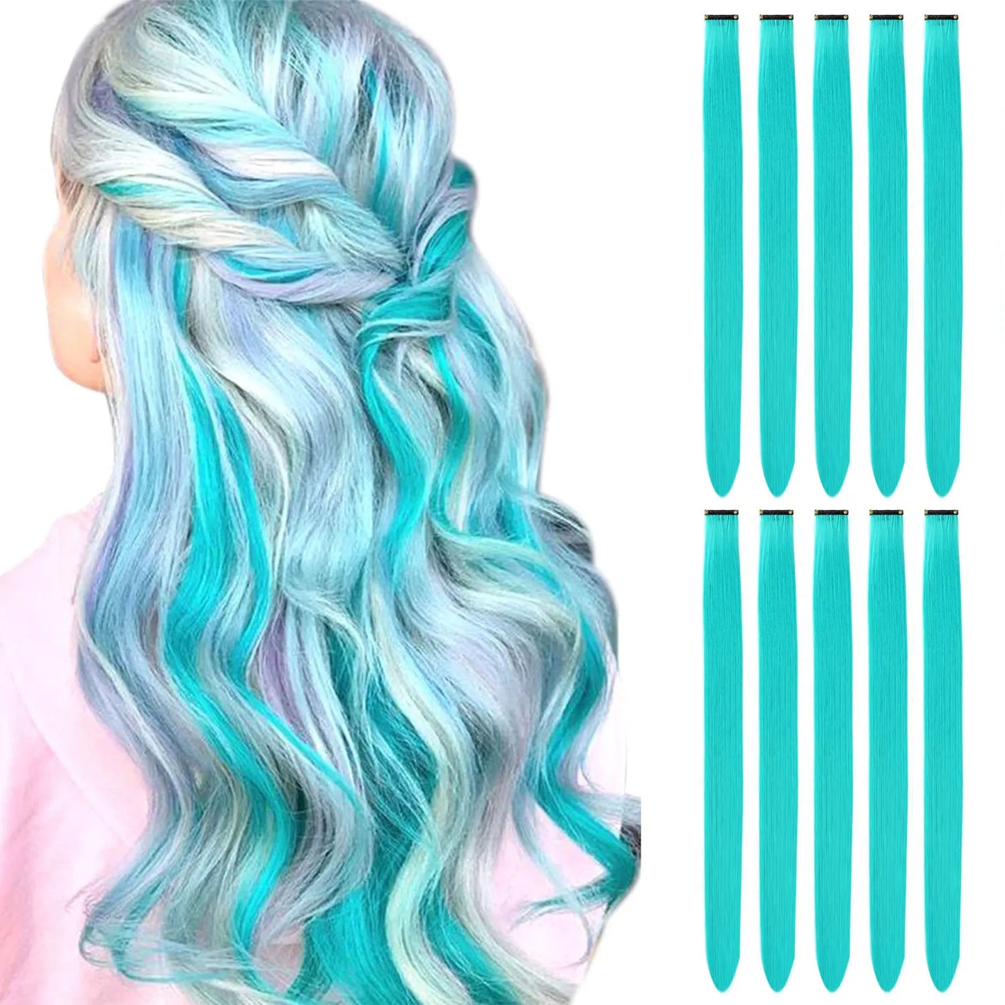 Colored Hair Extensions (10 pcs)