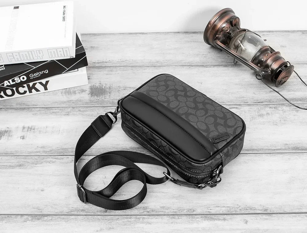 Men's Korean Multifunctional Printed Single Shoulder Messenger Bag