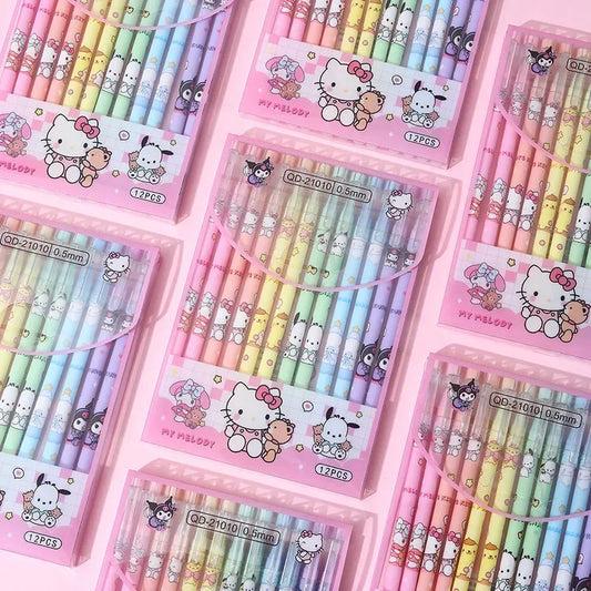 Sanrio Black Neutral Pen Hellokitty Melody Kuromi Cinnamoroll Roller Ball Pen